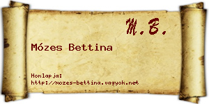 Mózes Bettina névjegykártya